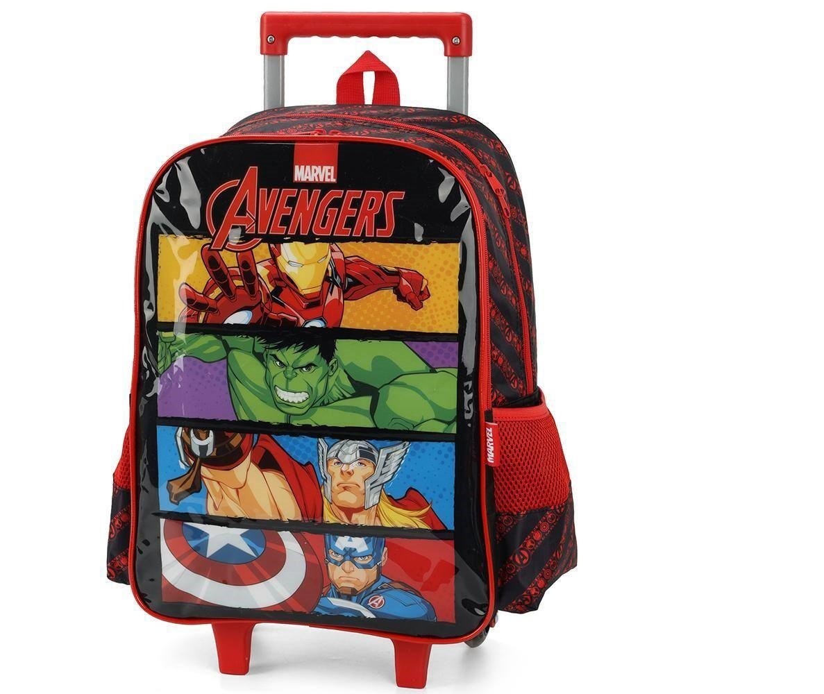 Mochila Rodinha Marvel Avengers Vermelho Maxlog