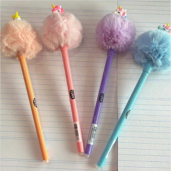 CANETA ESF GEL 0.7 AZUL POMPOM UNICORNIO LYKE