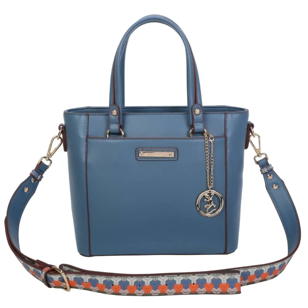 BOLSA TOTE AW22 ALCA ESTAMPADA AZUL FK SESTINI