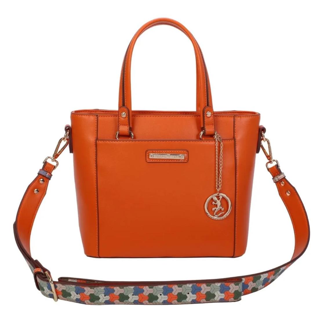 BOLSA TOTE AW22 ALCA ESTAMPADA LARANJA FK SESTINI