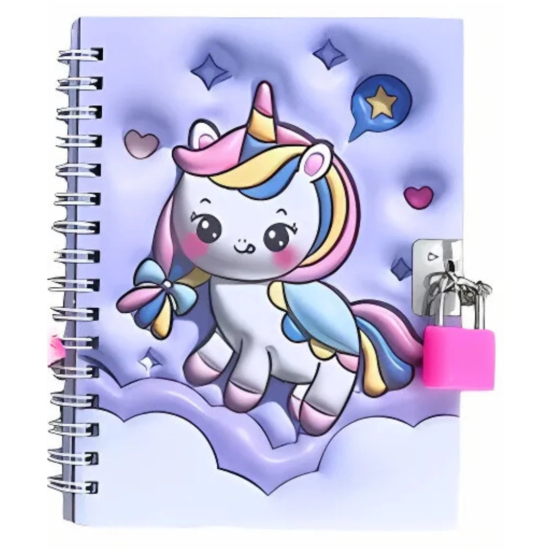 DIARIO C/ CADEADO RF369 48FLS UNICORNIO VMP