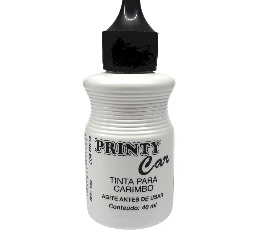 Tinta Carimbo 40ml Preta Printy Carbrink