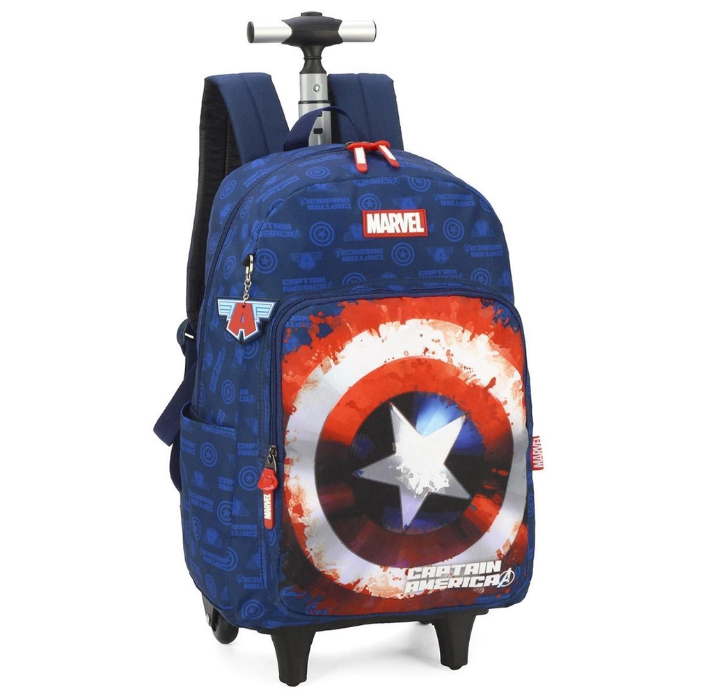 Mochila Rodinha Capitao America Azul Escuro Luxcel