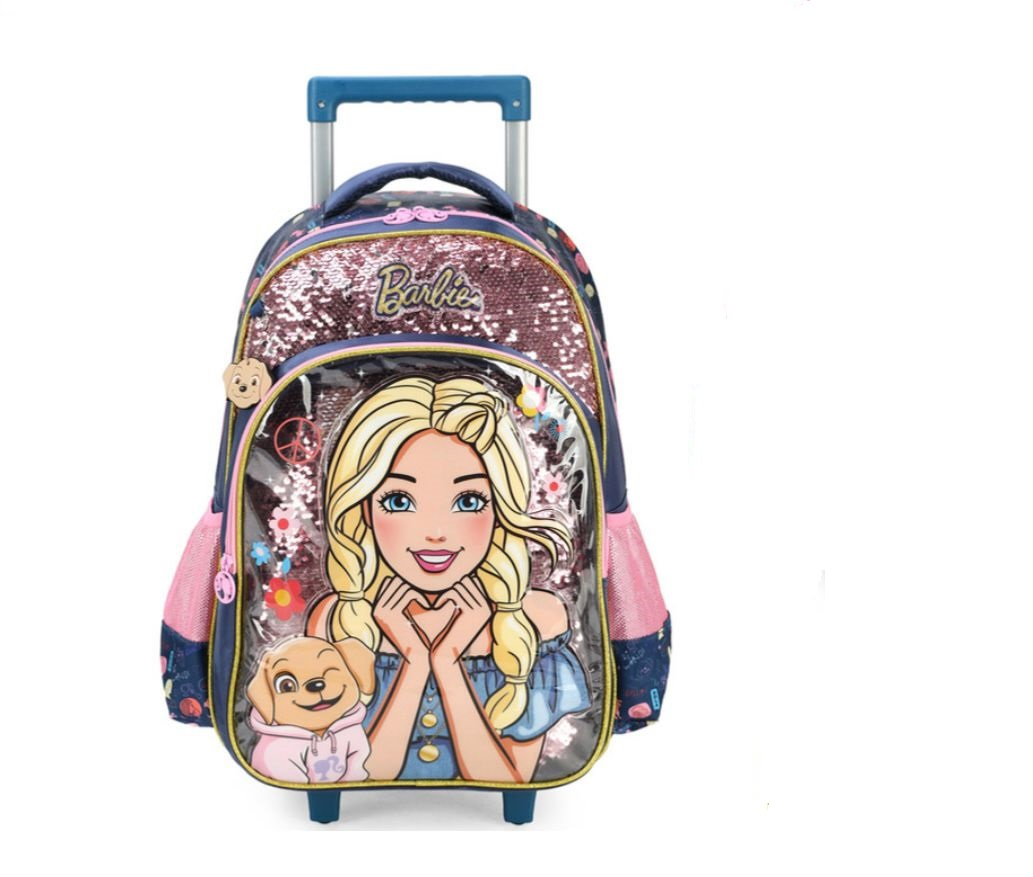 Mochila Rodinha Barbie Azul Luxcel