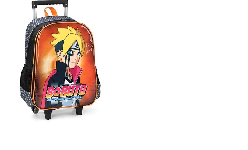 Mochila Rodinha Boruto Laranja Luxcel