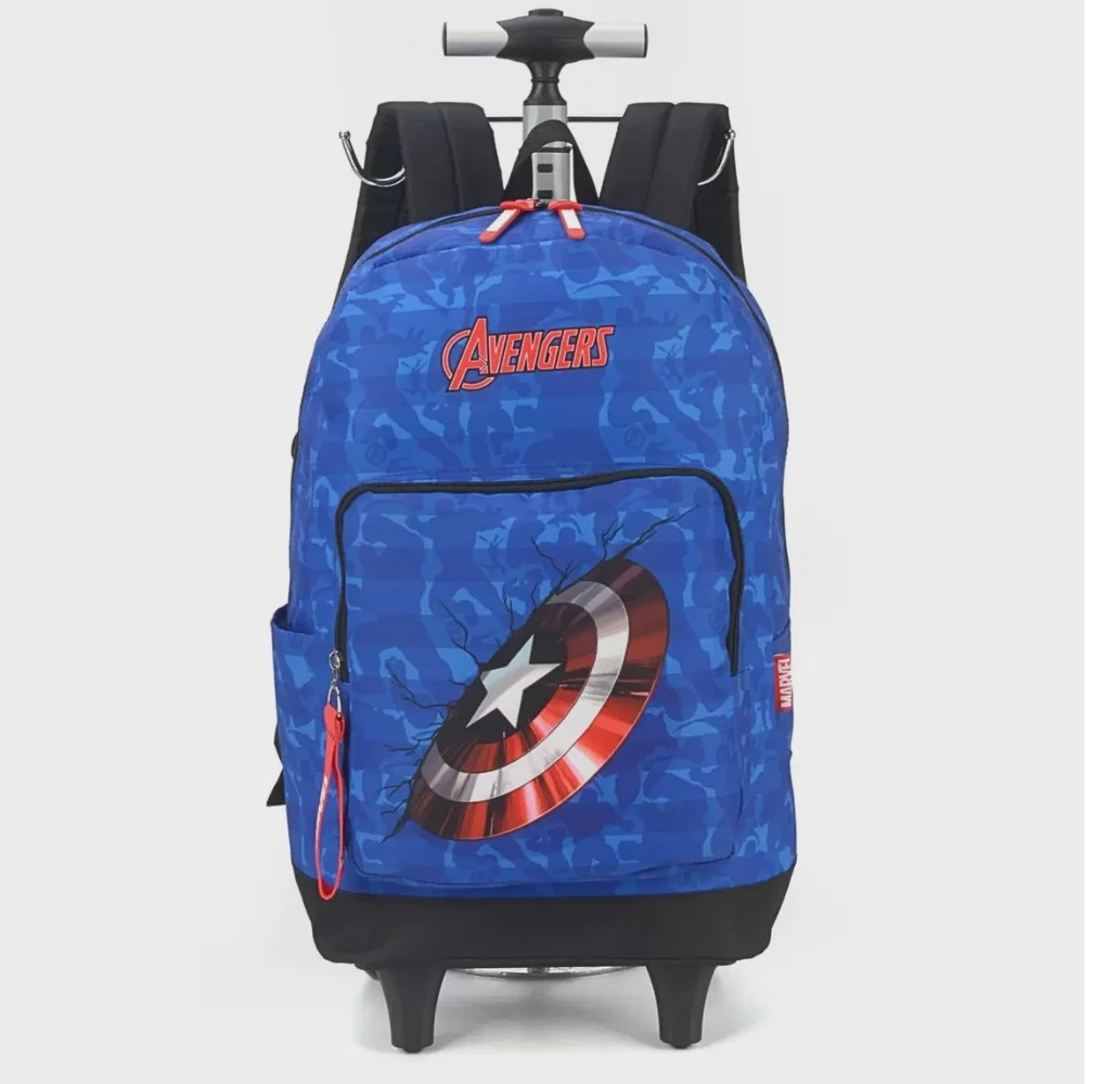 Mochila Rodinha Marvel Avengers Azul Claro Luxcel