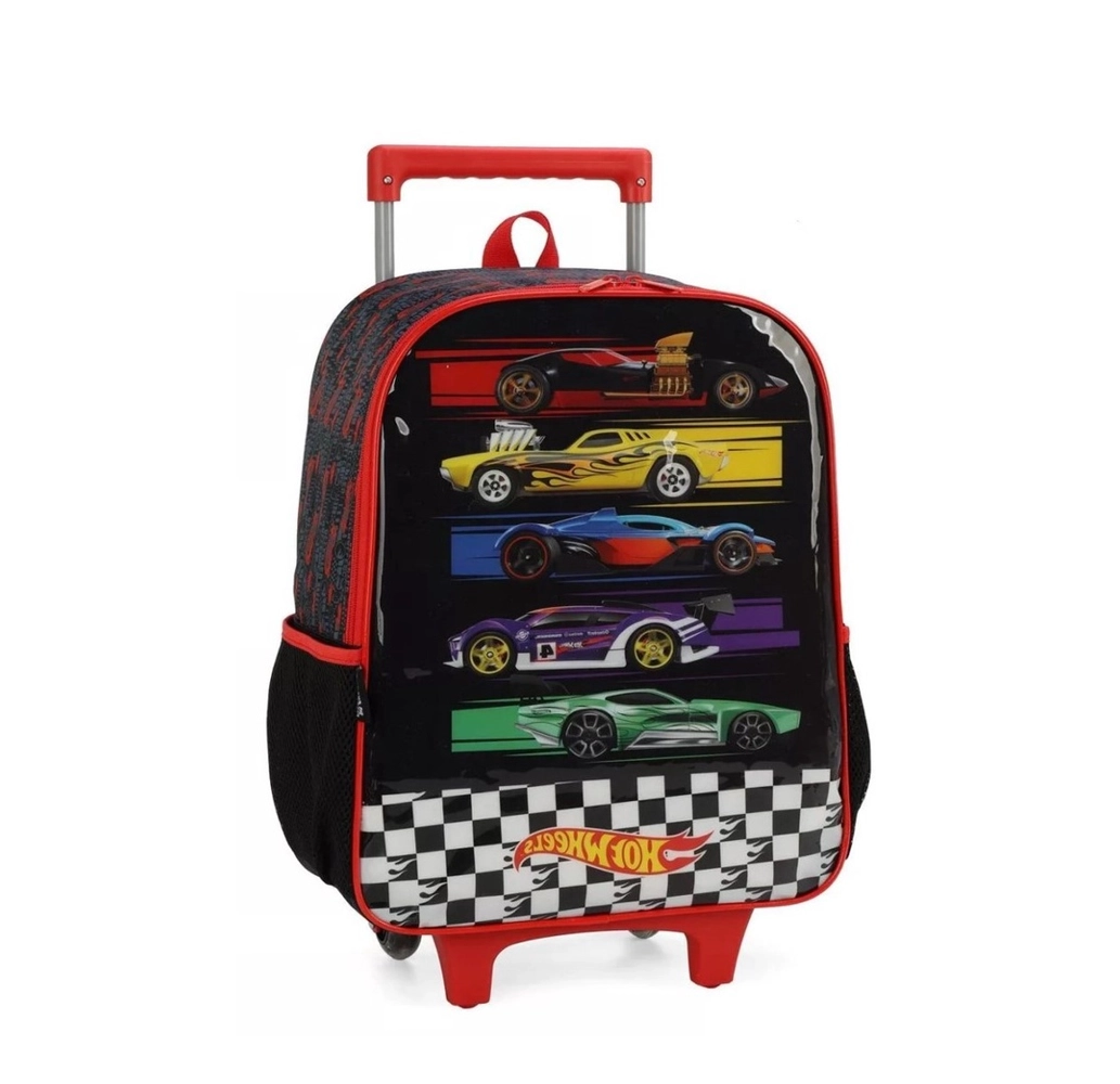 Mochila Rodinha Hot Wheels Preto Luxcel